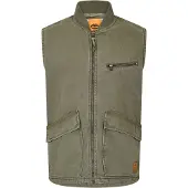 Timberland Herenvest met gewassen geribde kraag (Bladgroen)