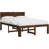 vidaXL Tweepersoonsbed met hoofdbord ROSTOCK Donkerbruin 150 x 200 cm