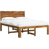 vidaXL Tweepersoonsbed met hoofdbord ROSTOCK Naturel 120 x 200 cm