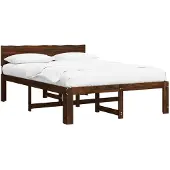 vidaXL Tweepersoonsbed met hoofdbord ROSTOCK Donkerbruin 140 x 200 cm