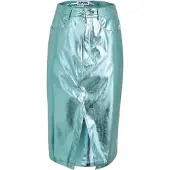 AMY LYNN AmyLynn Metallic kunstleren kokerrok voor dames (Blauw)