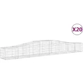 vidaXL Gabionen met boogvorm, 20 stuks, 400x50x40/60 cm, verzinkt staal
