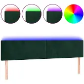 vidaXL Hoofdbord LED 160x5x78/88 cm fluweel donkergroen