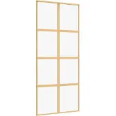 vidaXL Schuifdeur 90x205 cm helder ESG-glas en aluminium goudkleurig