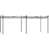 vidaXL Pergola met uitschuifbaar dak 589x292x230 crèmekleurig