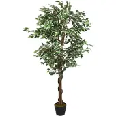 vidaXL Kunstplant ficus 630 bladeren 120 cm groen
