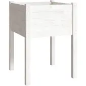 vidaXL Plantenbak 50x50x70 cm massief grenenhout wit
