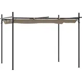 vidaXL Pergola met uitschuifbaar dak 295x292x230 taupe