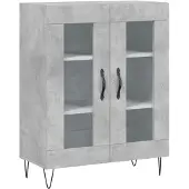 vidaXL Dressoir 69,5x34x90 cm bewerkt hout betongrijs