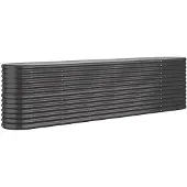 vidaXL Verhoogde plantenbak, verzinkt staal, 260x40x68 cm, antraciet