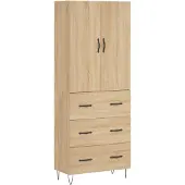 vidaXL Hoge kast 69,5x34x180 cm bewerkt hout sonoma eikenkleurig