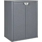 vidaXL Tuinkast 65x45x88 cm polypropeen rattan grijs