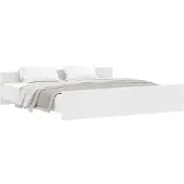 vidaXL Bedframe met hoofd- en voeteneinde wit 200x200 cm