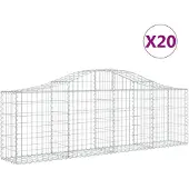 vidaXL Schanskorven 20 st gewelfd 200x30x60/80 cm ijzer