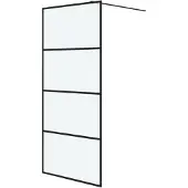 vidaXL Inloopdouchewand 90x195 cm mat ESG-glas zwart