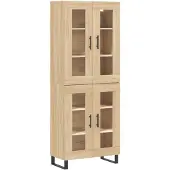 vidaXL Hoge kast 69,5x34x180 cm bewerkt hout sonoma eikenkleurig