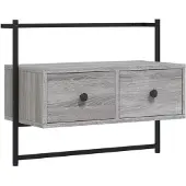 vidaXL Tv-meubel wandgemonteerd 60,5x30x51 cm hout grijs sonoma eiken