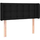 vidaXL Hoofdbord met randen 83x16x78/88 cm stof zwart