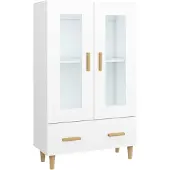 vidaXL Hoge kast 70x31x115 cm bewerkt hout wit