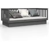vidaXL Slaapbank 80x200 cm massief grenenhout grijs