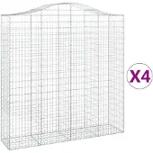 vidaXL Schanskorven 4 st gewelfd 200x50x200/220 cm ijzer