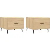 vidaXL Salontafels, 2 stuks, Sonoma-eikenlook, 50x50x40 cm, houtvezel