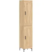 vidaXL Hoge kast 34,5x34x180 cm bewerkt hout sonoma eikenkleurig
