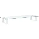 vidaXL Monitorstandaard 60x20x8 cm gehard glas en metaal wit