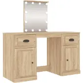 vidaXL Kaptafel met LED-verlichting 130x50x132,5 cm sonoma eikenkleur