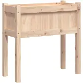 vidaXL Plantenbak met poten 70x31x70 cm massief grenenhout