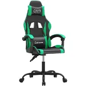 vidaXL Gamestoel kunstleer zwart en groen