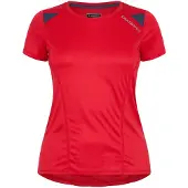 Diadora T-shirt met logo en mesh-inzetstukken voor dames (Tomatenrood)