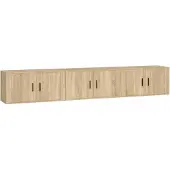 DKD Home Decor Tv-wandmeubels 3 st 80x34,5x40 cm sonoma eikenkleurig