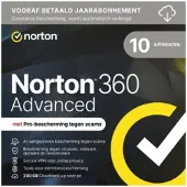 Norton 360 Advanced | 10 Apparaten | 1 Jaar | Met 200 GB cloudback-up