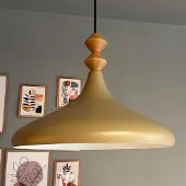 Bamyum Champion hanglamp, industriële Modern stijl, Ø40 cm, beige metalen lamp