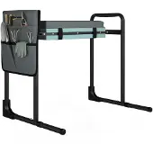 Outsunny Garden Kneeler-Stahl, EVA-60,5L x 29B x 50H cm-Dunkelgrau