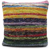 Ancient Wisdom Rag Rug Cushion Covers - 40x40cm - Sunrise Oranges