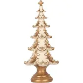 Clayre & Eef Kerstdecoratie Beeld Kerstboom Ø 13x30 cm Wit Kunststof