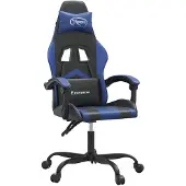 vidaXL Gamestoel kunstleer zwart en blauw
