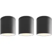 LEDVION - 3X LED Opbouwspot, Zwart ø90mm, IP54, GU10