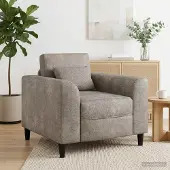 vidaXL Fauteuil Lichtgrijs Kunst Suède Leer