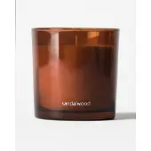 HEMA Geurkaars ⌀10x10cm Glas Sandelhout (bruin)