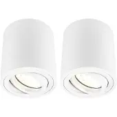 LEDVION - 2X LED Opbouwspots - Dimbaar - 5W - 2700K - Wit