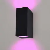 LEDVION - SMART LED Wandlamp Cube - IP54 - Zwart