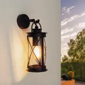 LEDVION - LED Wandlamp - E27 - IP44 - Zwart