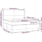 vidaXL Boxspring met matras stof crèmekleurig 160x200 cm
