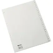 Hetzel Tabbladen Verstevigde Tabs A4 24 tabs Geperforeerd Grijs Polypropyleen A - Z