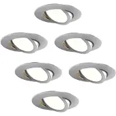LEDVION – 6x LED Inbouwspot RVS – Dimbaar – CCT – IP65 – Kantelbaar – Aluminium – Badkamer