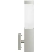 vidaXL Buitenwandlamp zilver, 10,5 x 6 x 33 cm, roestvrij staal en kunststof