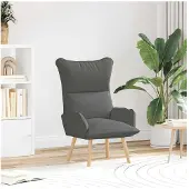 vidaXL Fauteuil Donkergrijs 69 x 74 x 93 cm Stof en multiplex